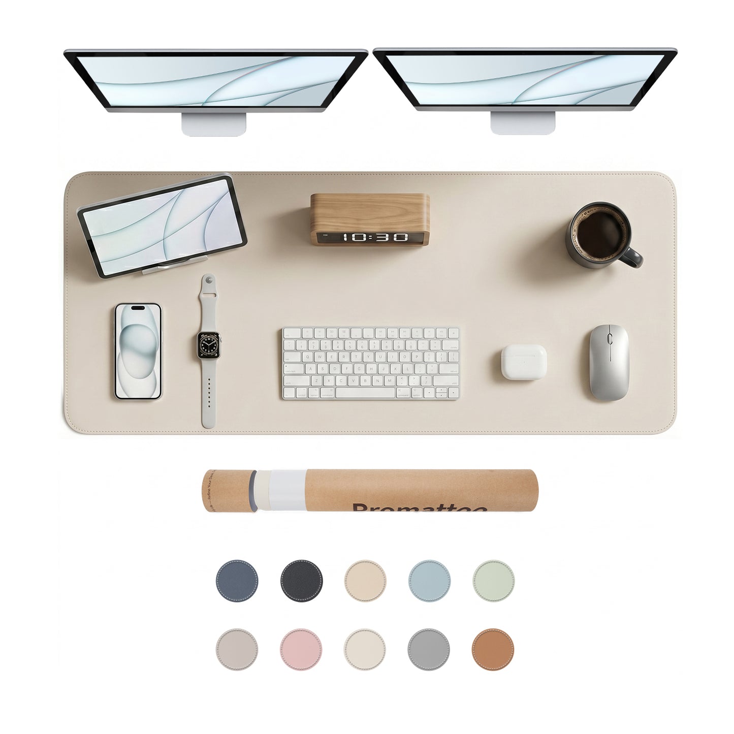 PROMATTOO Vegan Leather Desk Mat — Non-Slip & Waterproof