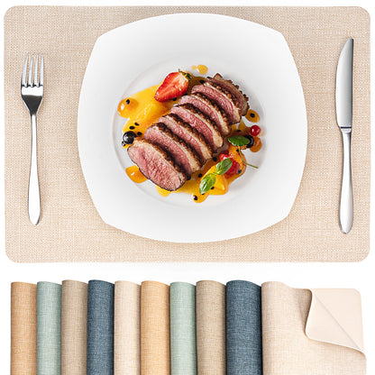 Vegane Leder-Platzsets Set 2/4/6, leicht zu reinigende Tischsets