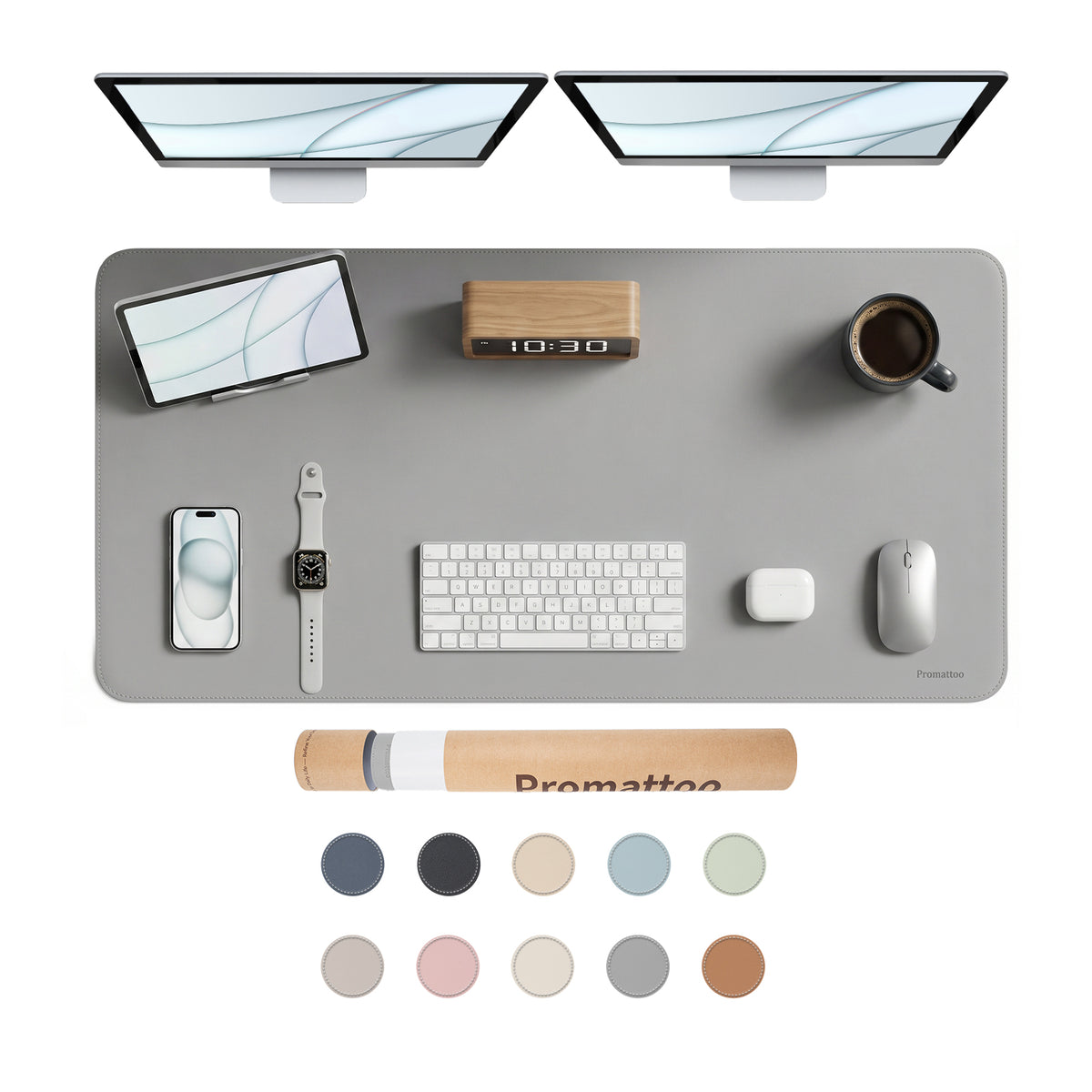 PROMATTOO Vegan Leather Desk Mat — Non-Slip & Waterproof