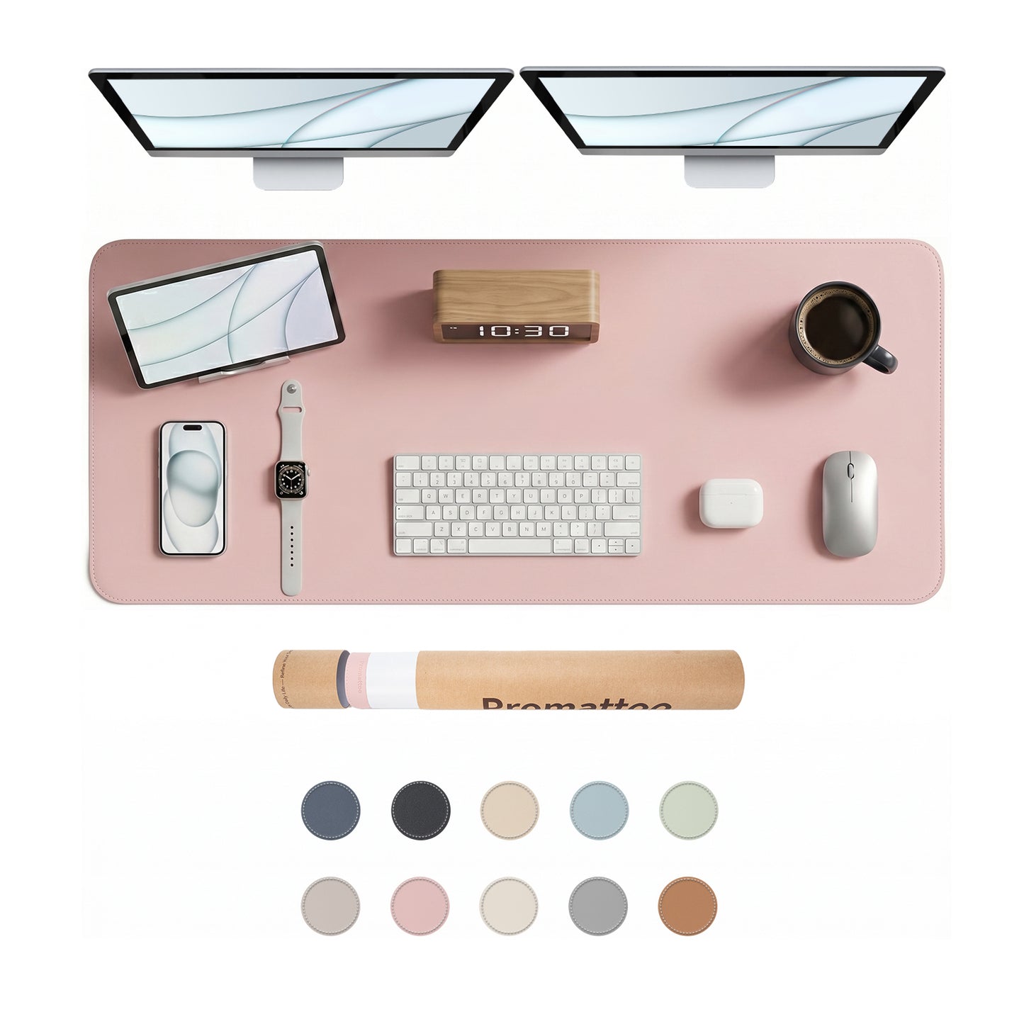 PROMATTOO Vegan Leather Desk Mat — Non-Slip & Waterproof