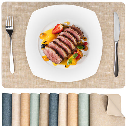 Vegane Leder-Platzsets Set 2/4/6, leicht zu reinigende Tischsets