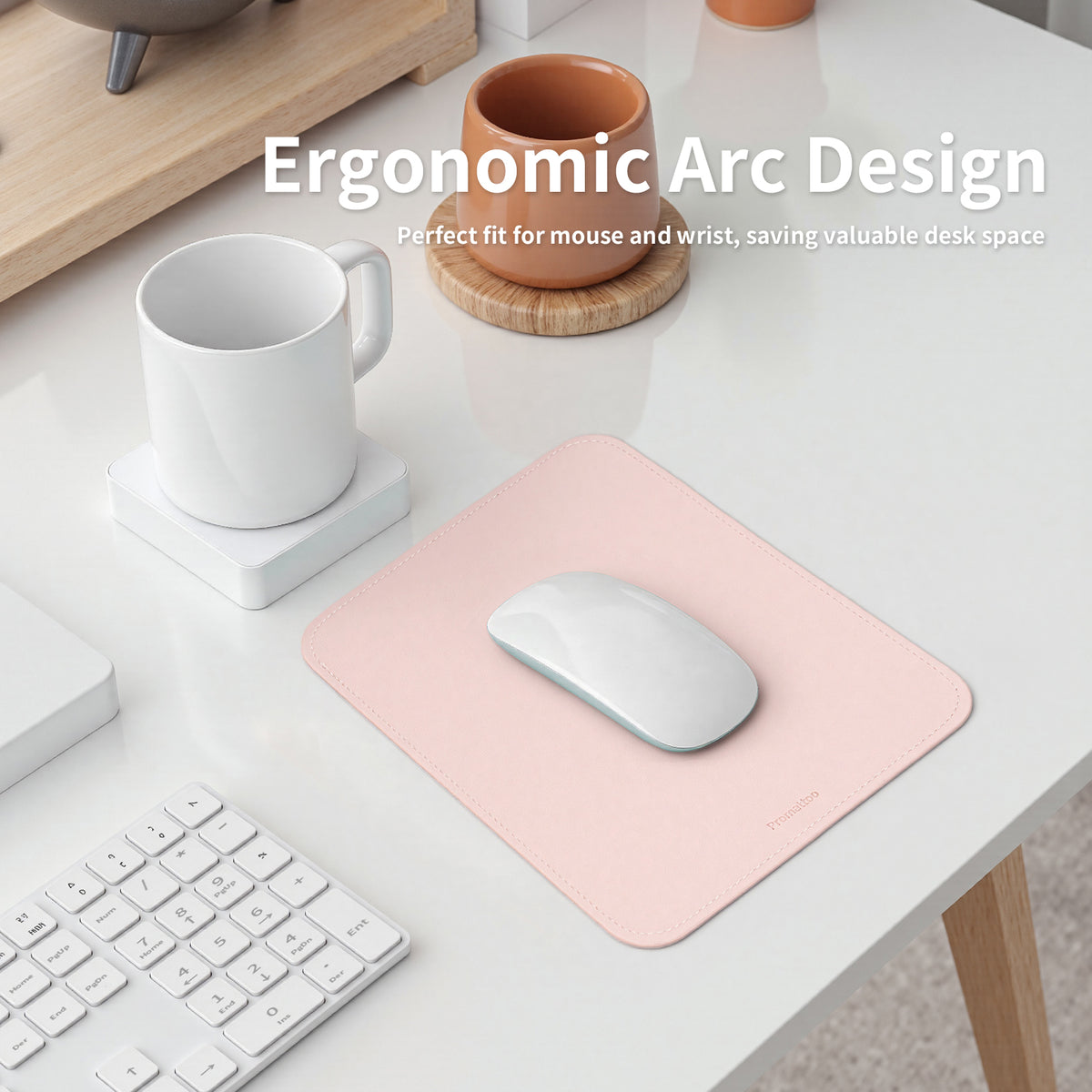 PROMATTOO Vegan Leather Ergonomic Mouse Pad – Waterproof & Non-Slip