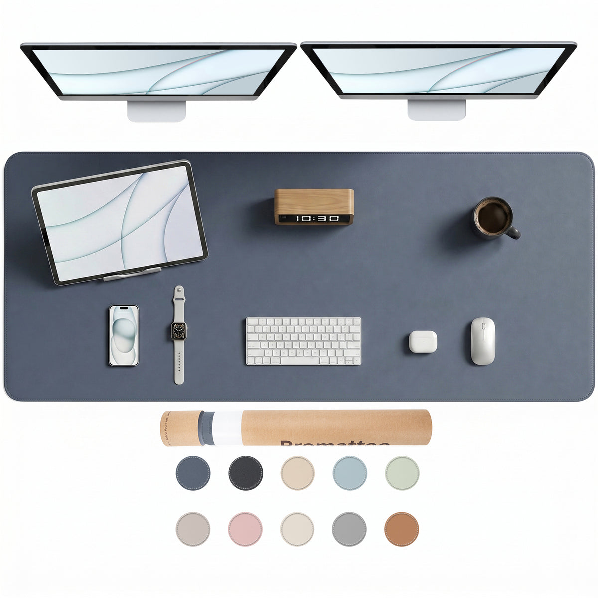 PROMATTOO Vegan Leather Desk Mat — Non-Slip & Waterproof