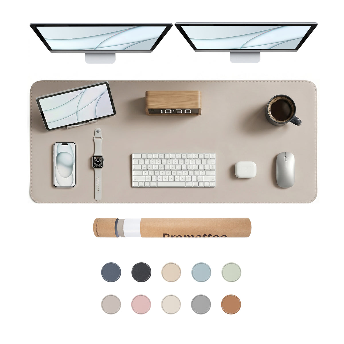 PROMATTOO Vegan Leather Desk Mat — Non-Slip & Waterproof