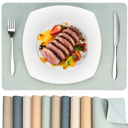 Vegane Leder-Platzsets Set 2/4/6, leicht zu reinigende Tischsets