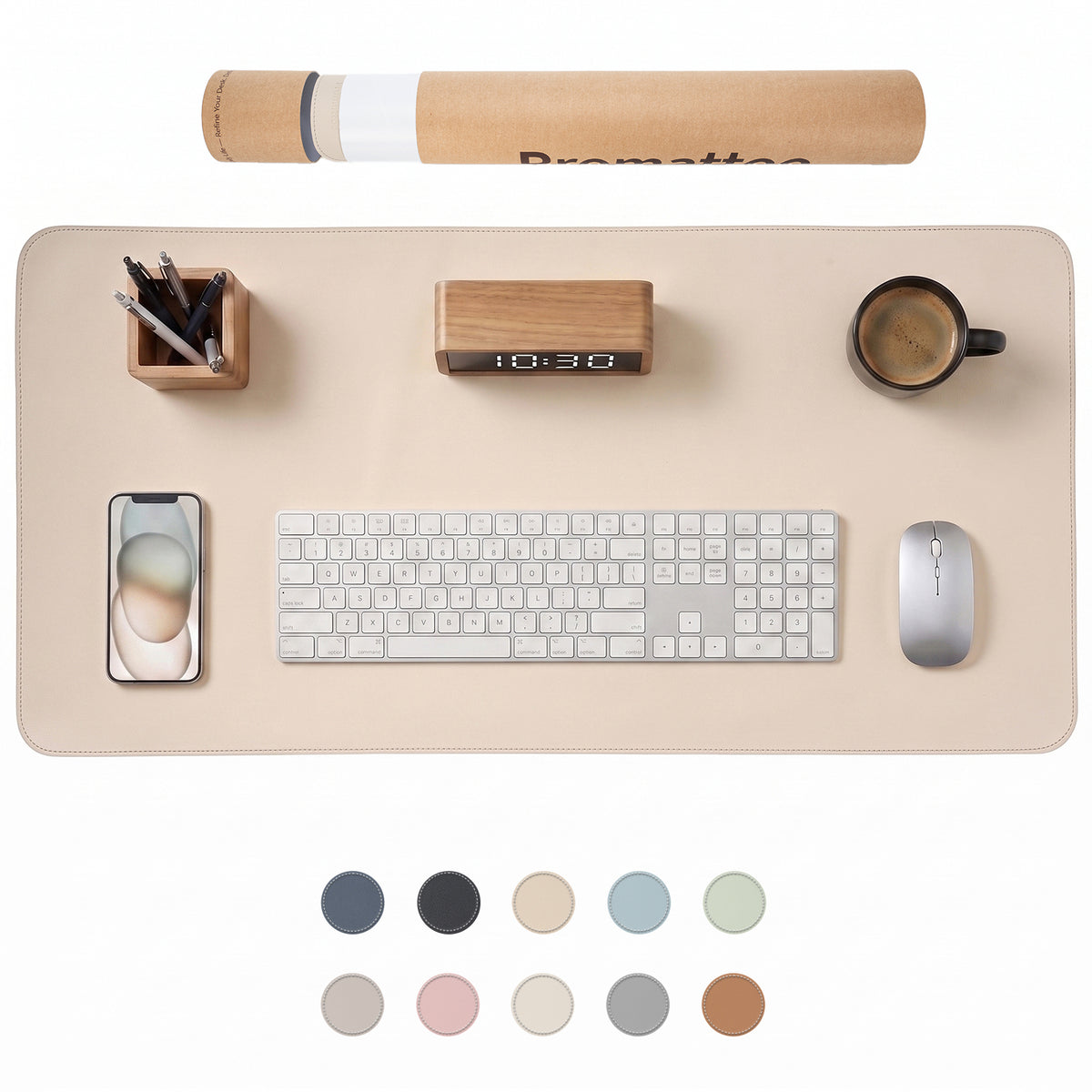 PROMATTOO Vegan Leather Desk Mat — Non-Slip & Waterproof