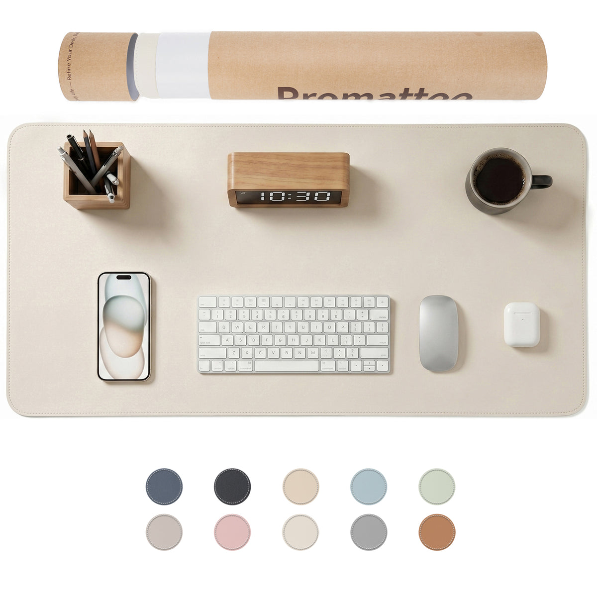 PROMATTOO Vegan Leather Desk Mat — Non-Slip & Waterproof
