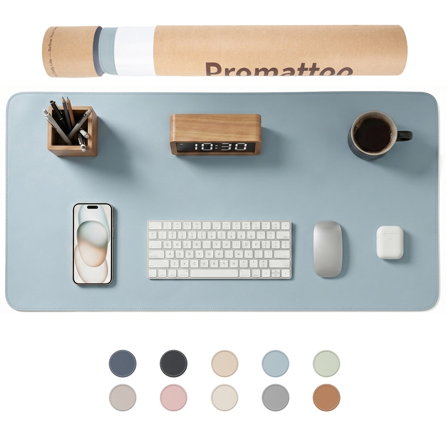 PROMATTOO Vegan Leather Desk Mat — Non-Slip & Waterproof