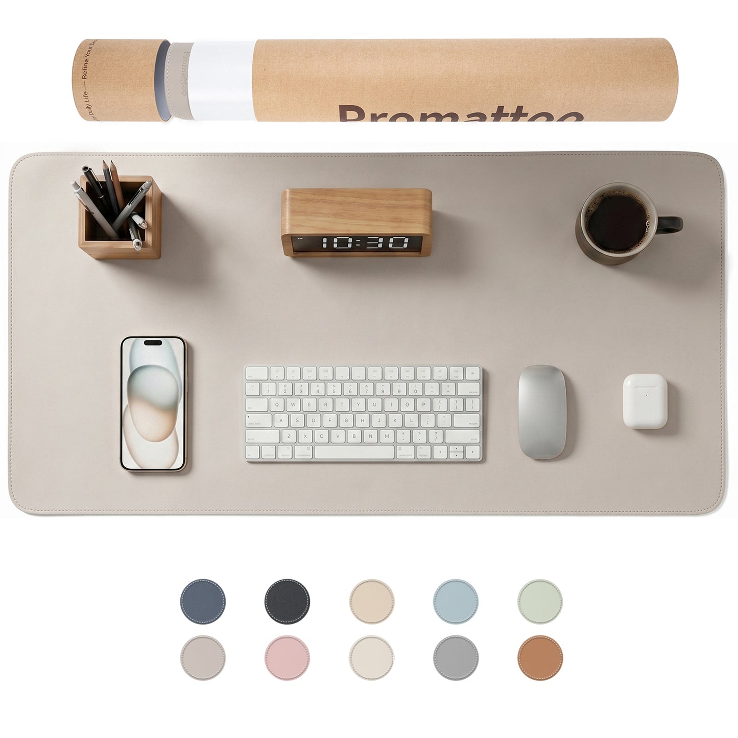 PROMATTOO Vegan Leather Desk Mat — Non-Slip & Waterproof