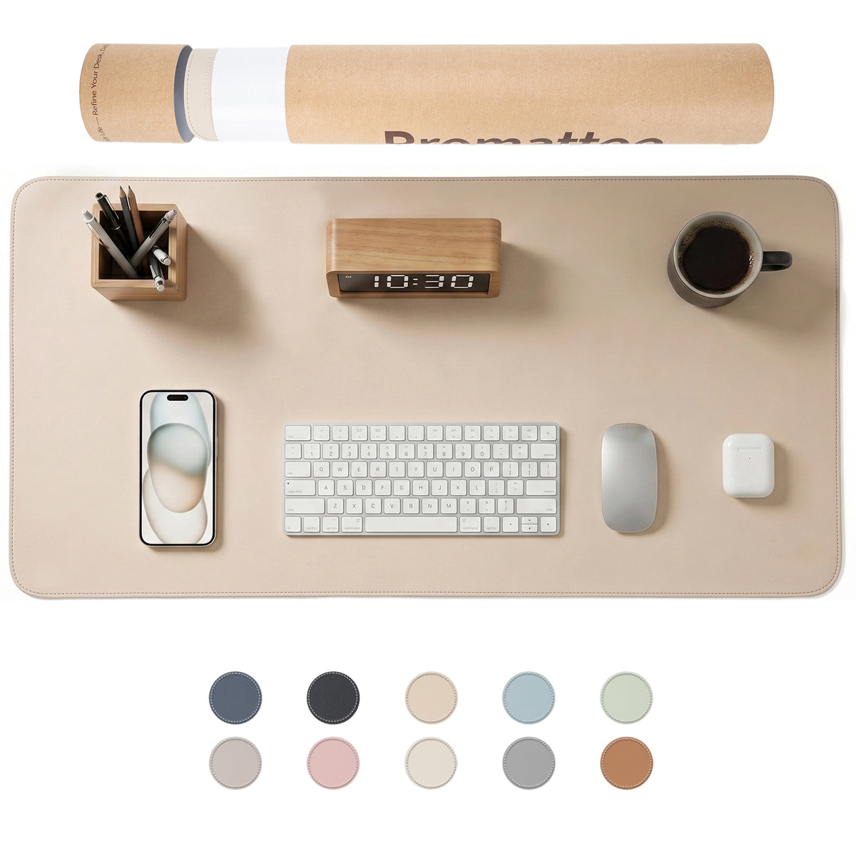 PROMATTOO Vegan Leather Desk Mat — Non-Slip & Waterproof