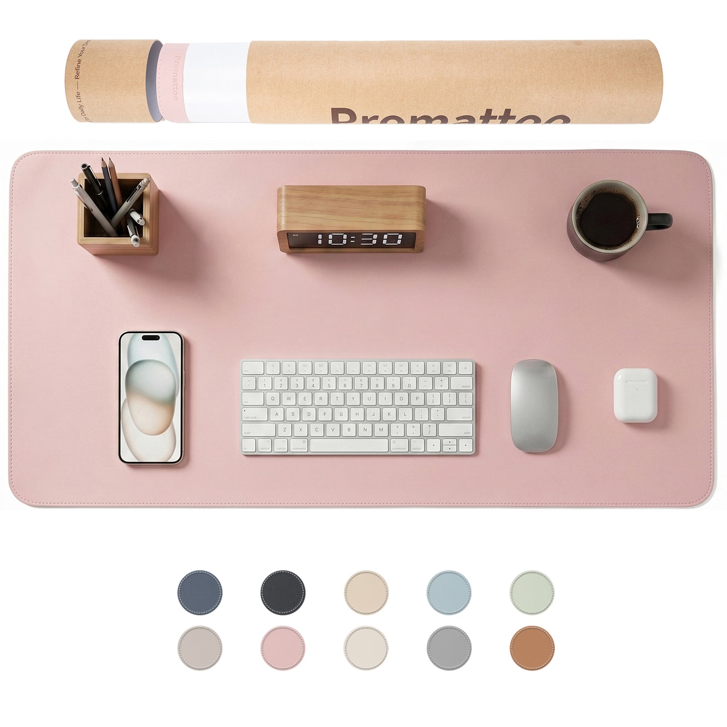 PROMATTOO Vegan Leather Desk Mat — Non-Slip & Waterproof