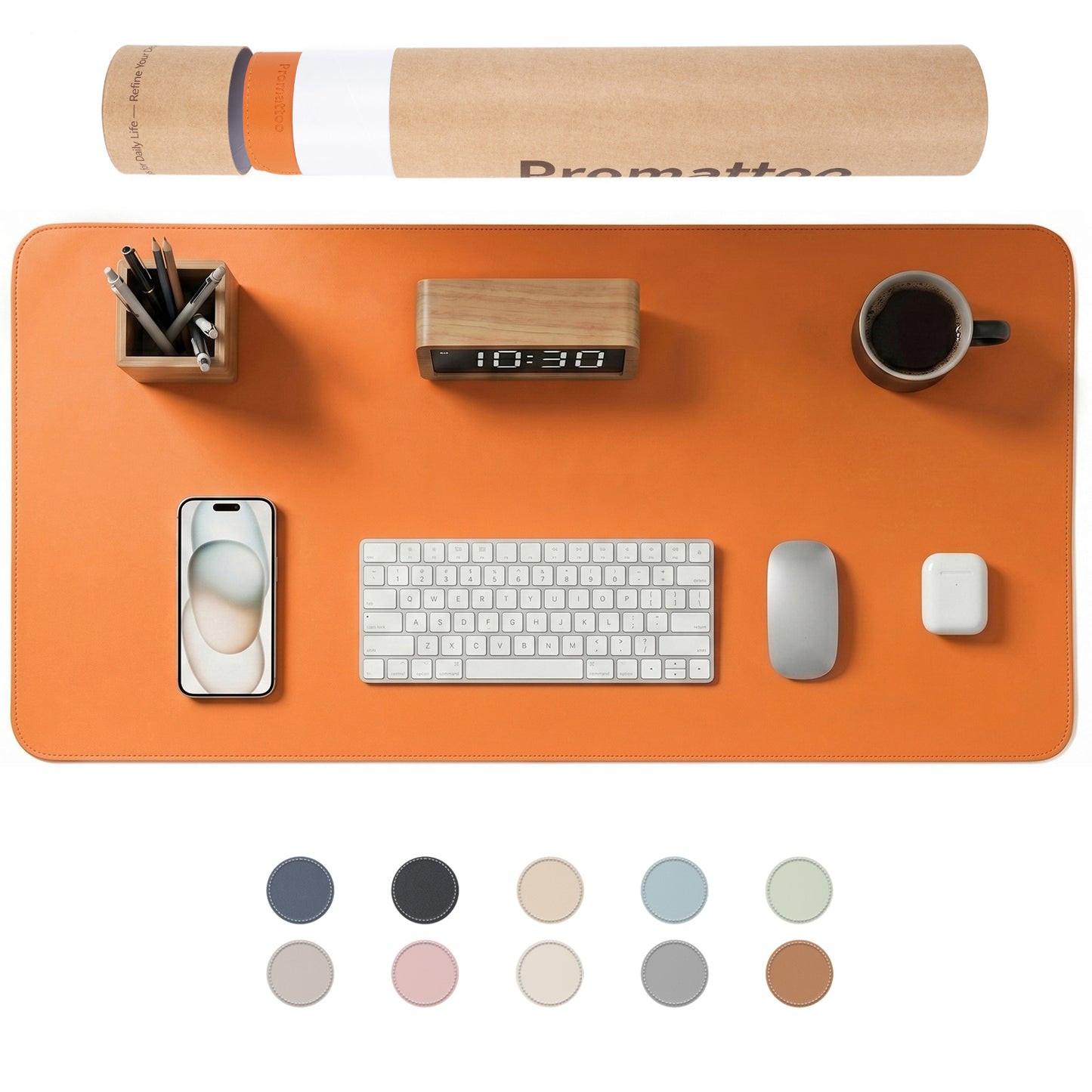 PROMATTOO Vegan Leather Desk Mat — Non-Slip & Waterproof