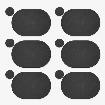 PROMATTOO Oval Faux Leather Placemats with Matching Coasters, Cork-Look Backing, Sets of 4, 6 or 8