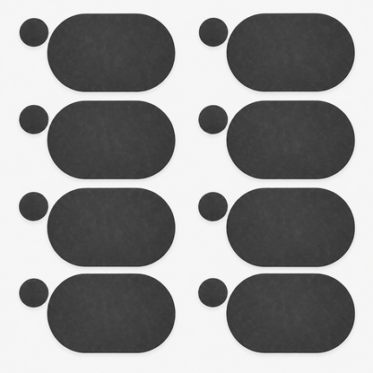 PROMATTOO Oval Faux Leather Placemats with Matching Coasters, Cork-Look Backing, Sets of 4, 6 or 8