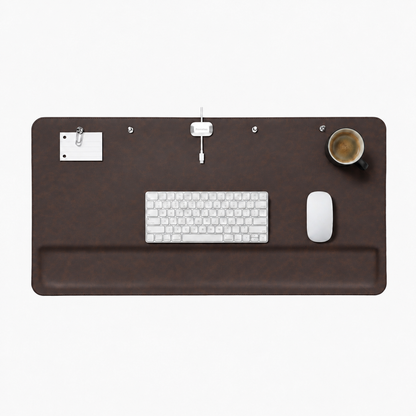Promattoo Magnetic Desk Mat with Wrist Rest | 31.5×15.7in Premium Leather Desk Organizer