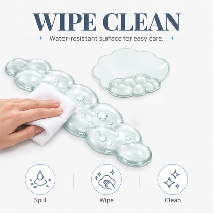 PROMATTOO Clear Silicone Cloud Wrist Rest Set for Keyboard & Mouse