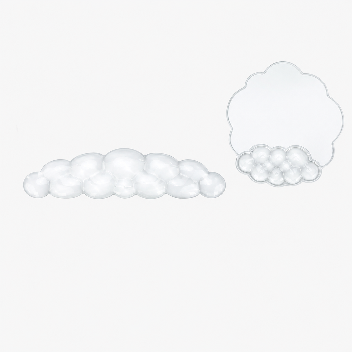 PROMATTOO Clear Silicone Cloud Wrist Rest Set for Keyboard & Mouse