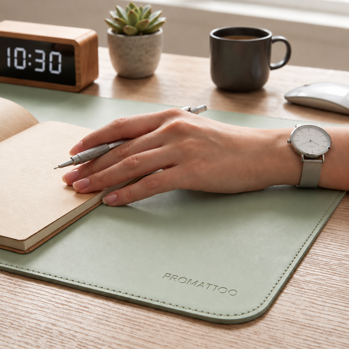 PROMATTOO Vegan Leather Desk Mat — Non-Slip & Waterproof