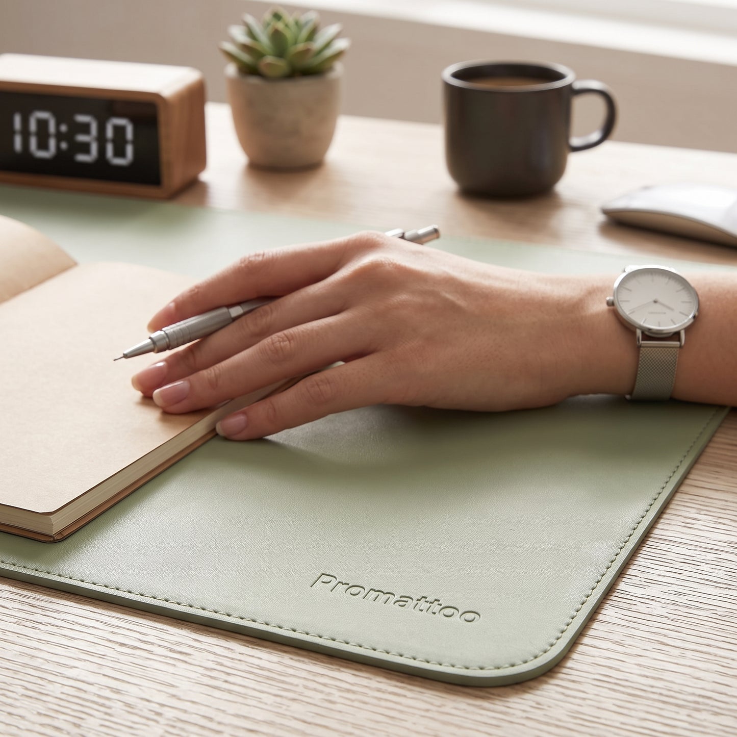 PROMATTOO Vegan Leather Desk Mat — Non-Slip & Waterproof