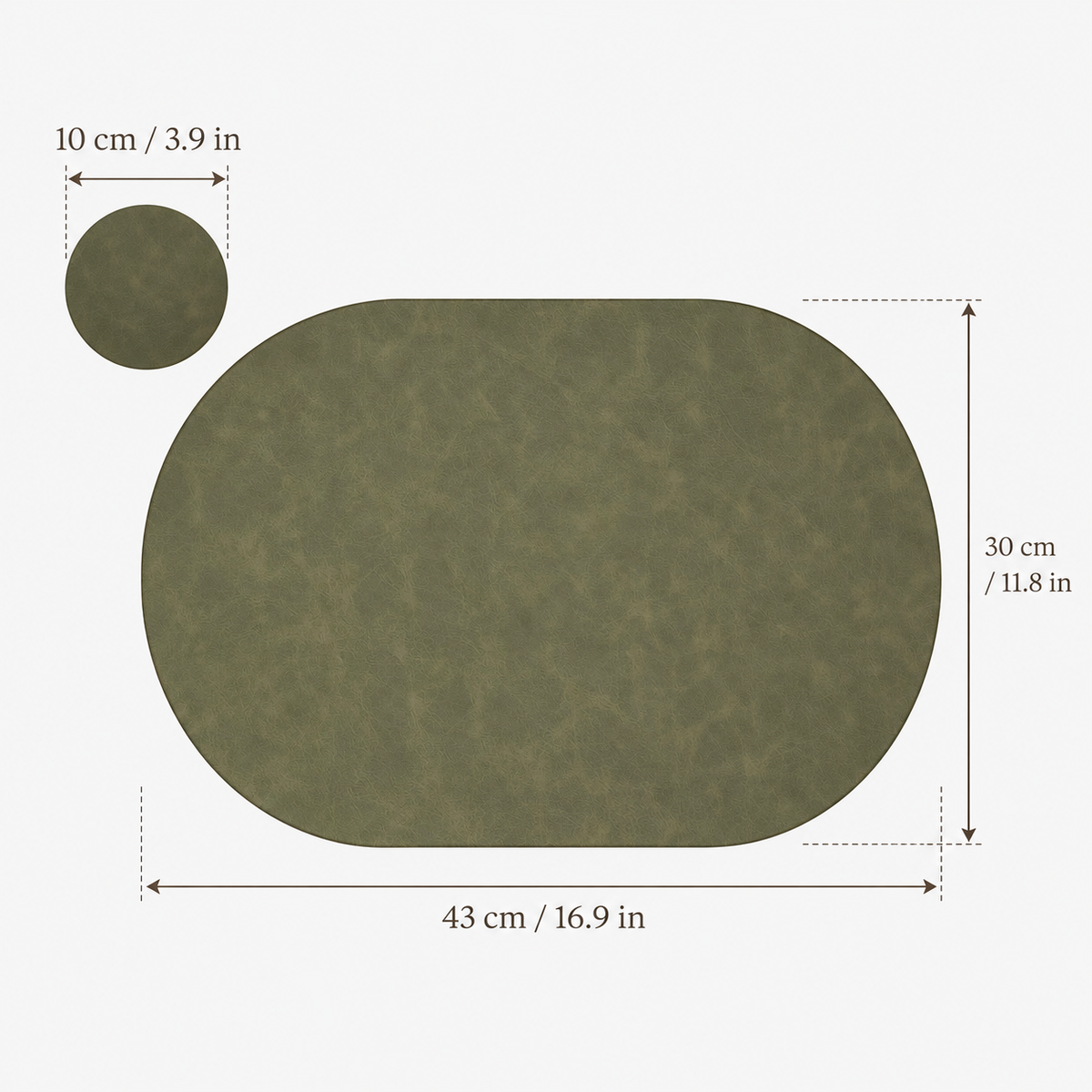 PROMATTOO oval placemat measuring 12 by 17 inches