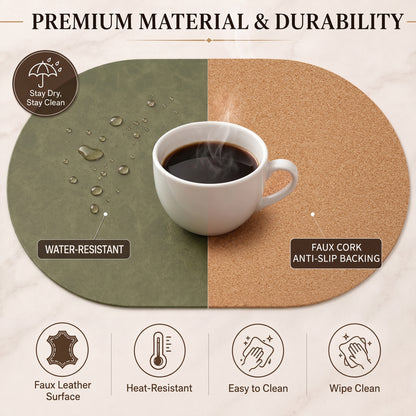 PROMATTOO oval placemat paired with its matching round coaster
