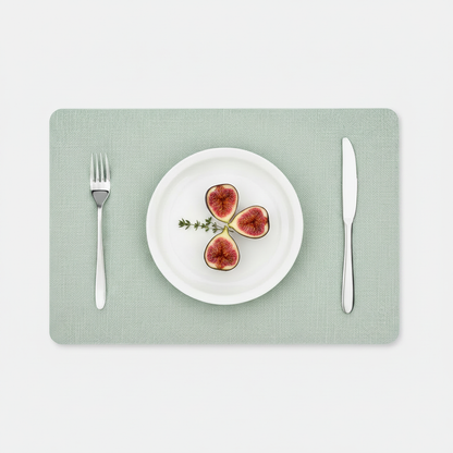 PROMATTOO Faux Leather Placemats, Linen-Look Texture, 3 Shapes, Set of 4 or 6