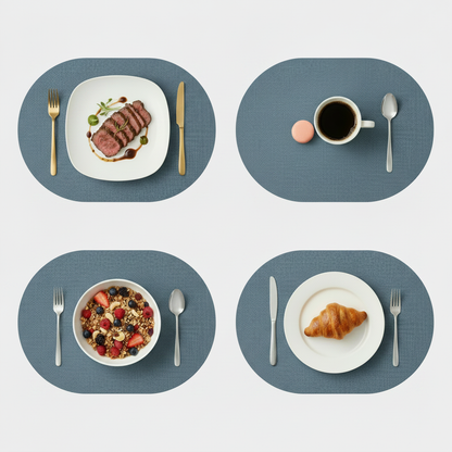 Blue-Gray Oval 4-Grid