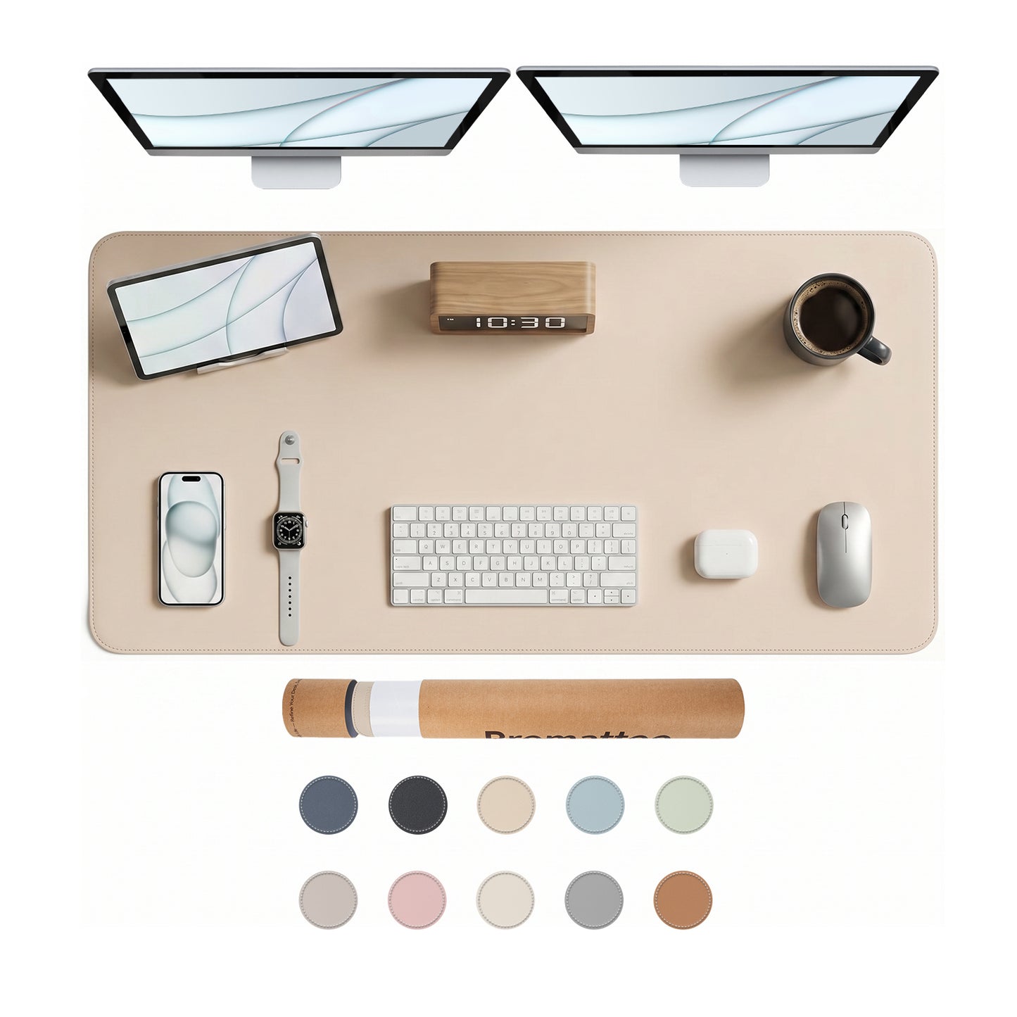 PROMATTOO Vegan Leather Desk Mat — Non-Slip & Waterproof