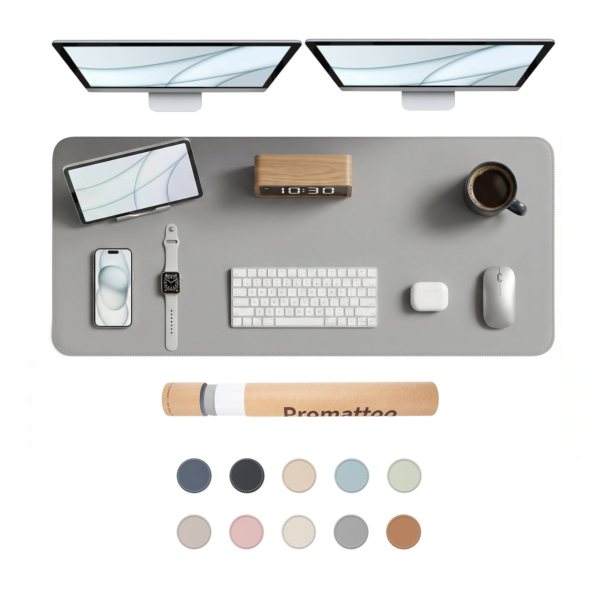 PROMATTOO Vegan Leather Desk Mat — Non-Slip & Waterproof