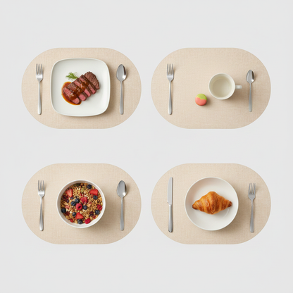 Cream Oval 4-Grid