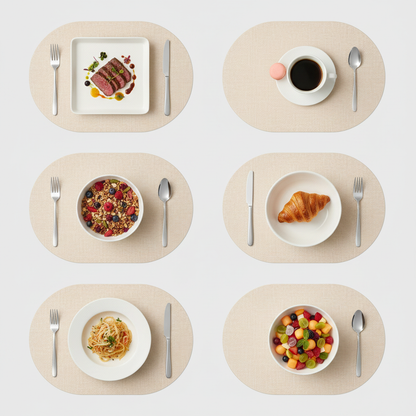 Cream Oval 6-Grid