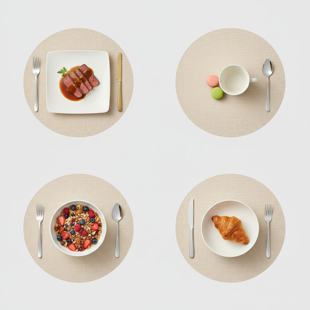 Cream Round 4-Grid