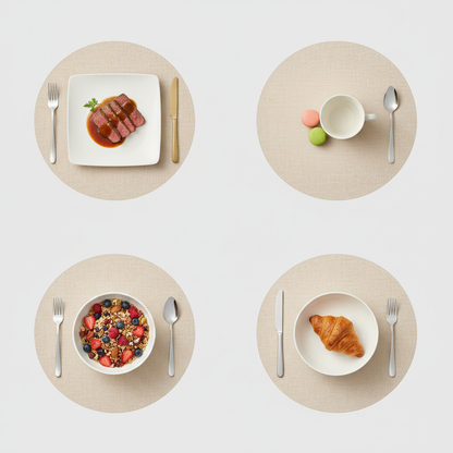 Cream Round 4-Grid