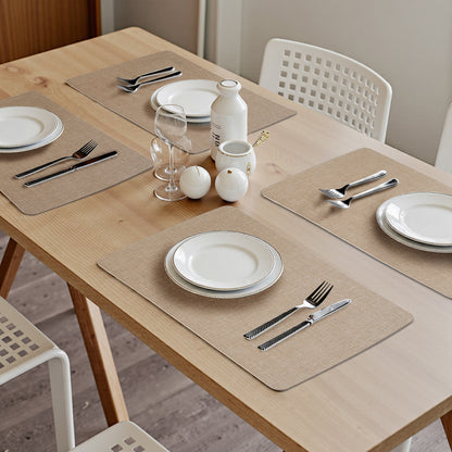 Vegane Leder-Platzsets Set 2/4/6, leicht zu reinigende Tischsets
