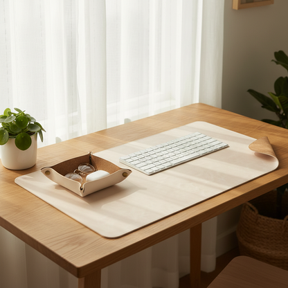 Oak Desk Scene - Leather Texture Enhanced