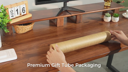 PROMATTOO Vegan Leather Desk Mat & Storage Tray Set — Non-Slip Cork Base
